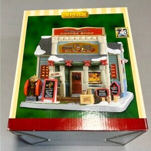 LEMAX Caddington Bean Happy Coffee Shop Christmas Village Lighted Porcelain